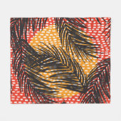 Zwarte palmbladeren, naadloze slagen fleece deken (Voorkant (Horizontaal))