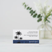 Zwarte palmbomen, zilhouet met blauwe juwelen visitekaartje (Staand voorkant)