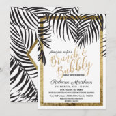 Zwarte palmboom aan gouden grens Brunch Bubble Kaart (Voorkant / Achterkant)