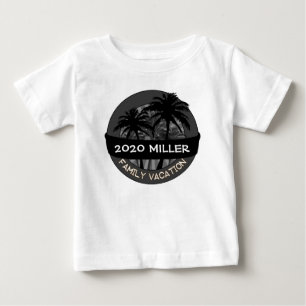 Zwarte palmboom aangepaste jaarnaam vakantie shirt