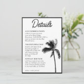 Zwarte Palmboom Bat Mitzvah Details Bijlagekaart Kaart (Staand voorkant)