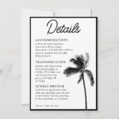 Zwarte Palmboom Bat Mitzvah Details Bijlagekaart Kaart (Voorkant)