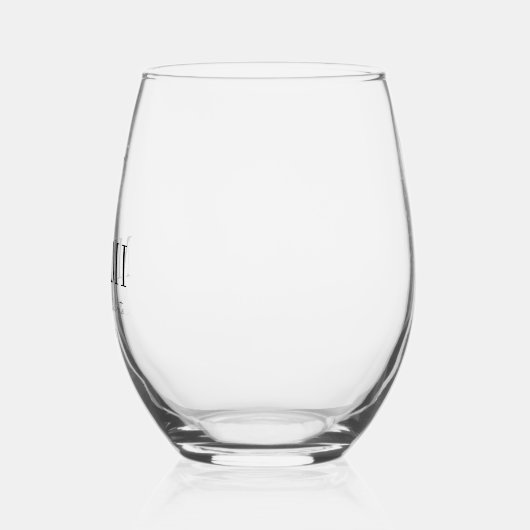 Zwarte palmboom gepersonaliseerd vrijgezellenfeest wijnglas zonder voet (Links)