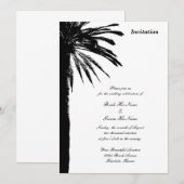 Zwarte palmboom silhouet tropisch strand bruiloft kaart (Voorkant / Achterkant)