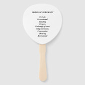 Zwarte palmboom strand bruiloft ceremonie programm handwaaier (Achterkant)