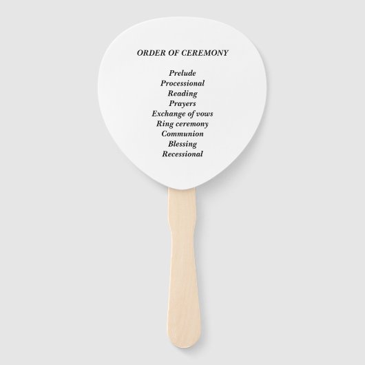 Zwarte palmboom strand bruiloft ceremonie programm handwaaier (Achterkant)