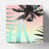 Zwarte palmen bij zonsondergang bedankdoosjes (Bovenkant)