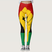 Zwarte Pan Afrikaanse vlag Leggings (Voorkant)