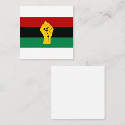 Zwarte Pan Afrikaanse vlag Vierkante Visitekaartje (Voorkant / Achterkant)