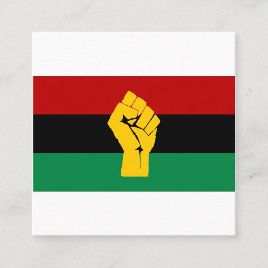 Zwarte Pan Afrikaanse vlag Vierkante Visitekaartje (Voorkant)
