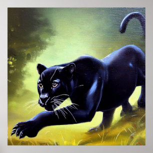 Zwarte panter (11) Wilde kat Poster