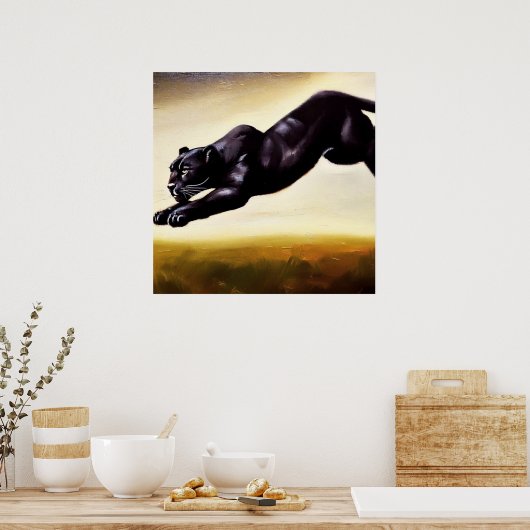 Zwarte panter (1) Wilde kat Poster (Keuken)