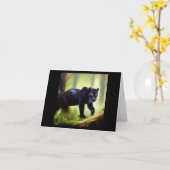 Zwarte panter (4) Wilde kat Kaart (Gele Bloem)