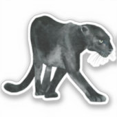 Zwarte Panter Aquarel Sticker (Voorkant)