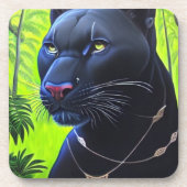 Zwarte panter bier onderzetter (Voorkant)