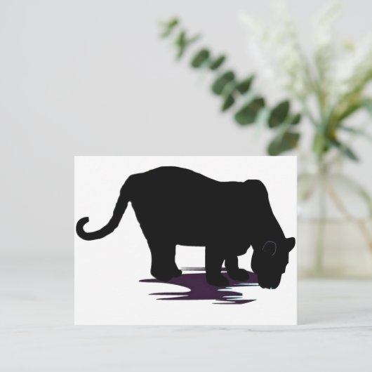 Zwarte panter briefkaart (Staand voorkant)