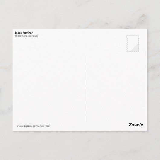 Zwarte panter briefkaart (Achterkant)