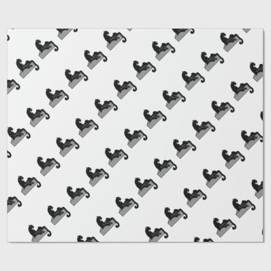 zwarte panter cadeaupapier (Vlak)