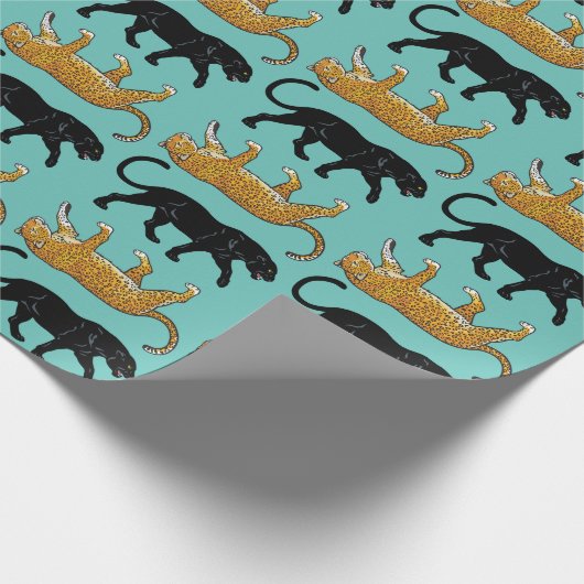 zwarte panter cadeaupapier (Hoek)