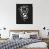 Zwarte panter canvas afdruk (Insitu (Slaapkamer))