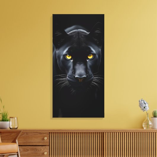 Zwarte Panter Canvas Afdruk (Insitu (Woonkamer))