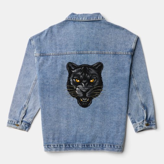 Zwarte Panter Denim Jacket (Achterkant)