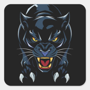 Zwarte panter Donkere Dieren Geest Geschenk Vierkante Sticker