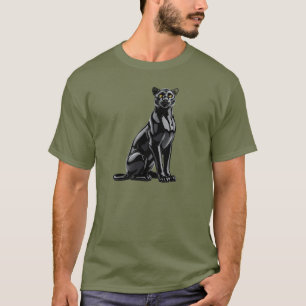 Zwarte panter en reflectie van natuurlijk licht. t-shirt