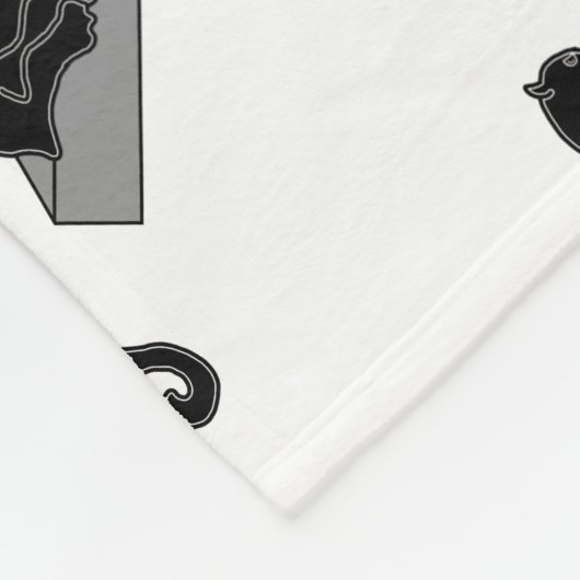 zwarte panter fleece deken (Hoek)