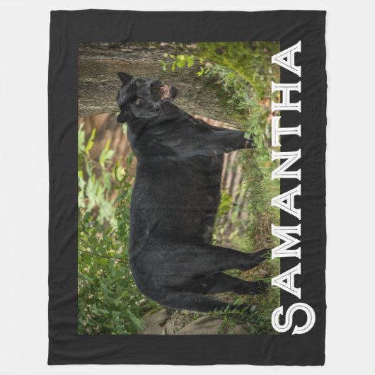 Zwarte panter fleece deken (Voorkant)