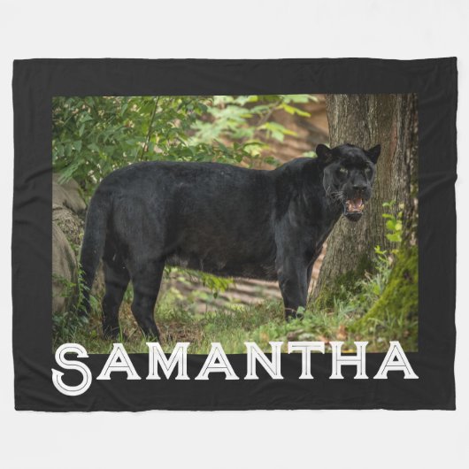 Zwarte panter fleece deken (Voorkant (Horizontaal))