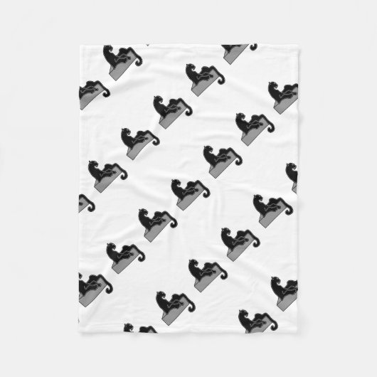 zwarte panter fleece deken (Voorkant)