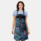 Zwarte panter gebladerte scriptnaam schort (Gedragen)