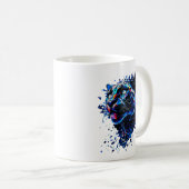 Zwarte panter-gestileerde mug koffiemok (Voorkant rechts)