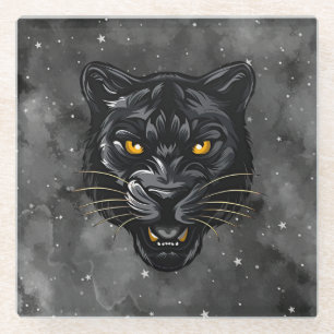 Zwarte Panter Glazen Onderzetter