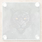Zwarte Panter Glazen Onderzetter (Achterkant)
