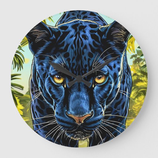 Zwarte panter grote klok (Voorkant)