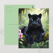 Zwarte panter in de jungle briefkaart (Voorkant / Achterkant)