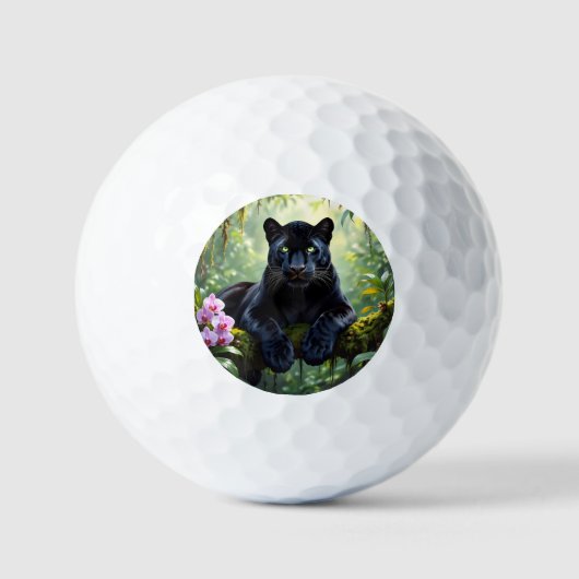 Zwarte panter in de jungle golfballen (Voorkant)