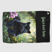 Zwarte Panter in de Jungle Golfhanddoek (Horizontaal)