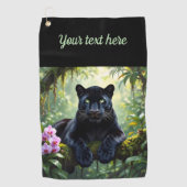 Zwarte Panter in de Jungle Golfhanddoek (Voorkant)