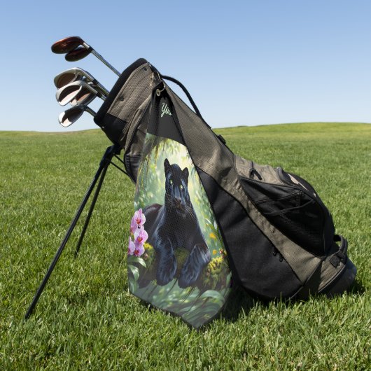 Zwarte Panter in de Jungle Golfhanddoek (Groen)