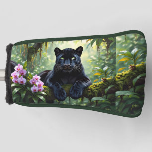 Zwarte panter in de jungle golfheadcover