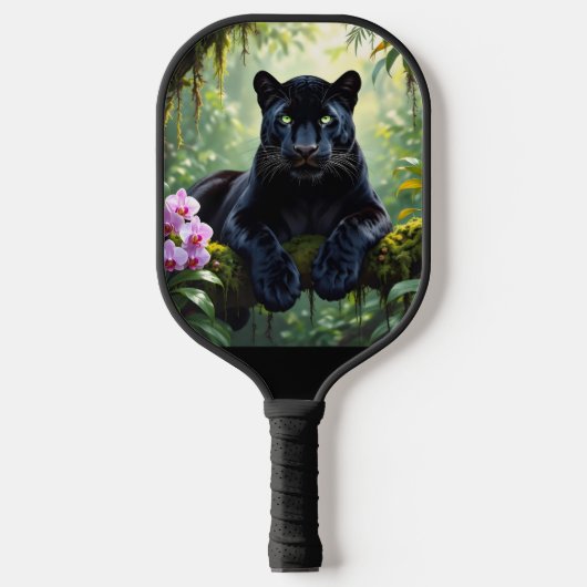 Zwarte Panter in de Jungle Pickleball Paddle (Voorkant)