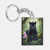 Zwarte Panter in de Jungle Sleutelhanger (Voorkant Links)