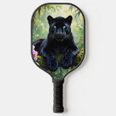 Zwarte panter in het Oerwoud Pickleball Paddle (Voorkant)