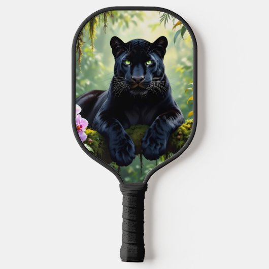 Zwarte panter in het Oerwoud Pickleball Paddle (Achterkant)
