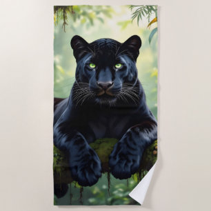 Zwarte panter in het Oerwoud Strandlaken