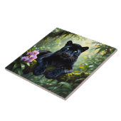 Zwarte panter in het Oerwoud Tegeltje (Zijkant)