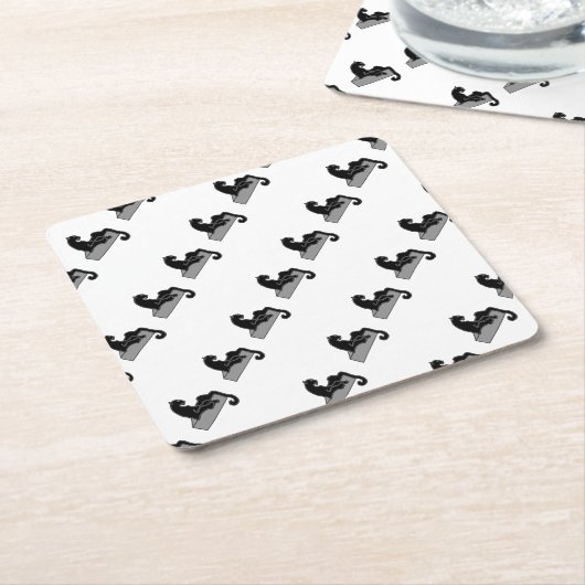 zwarte panter kartonnen onderzetters (Schuin)